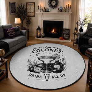 Midnight Margaritas Witchy Cocktail Halloween Round Rug Put The Lime In The Coconut Drinking