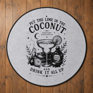 Midnight Margaritas Witchy Cocktail Halloween Round Rug Put The Lime In The Coconut Drinking