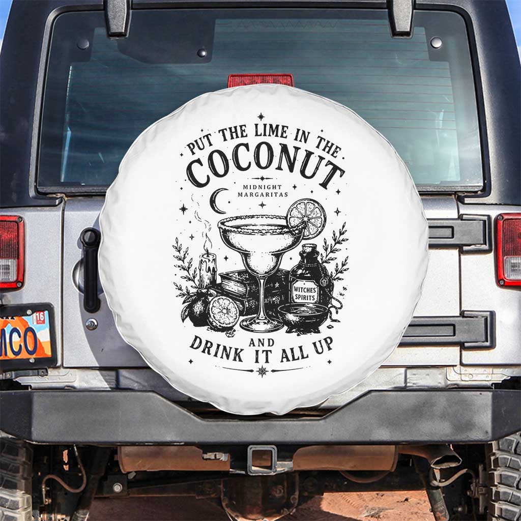 Midnight Margaritas Witchy Cocktail Halloween Spare Tire Cover Put The Lime In The Coconut Drinking