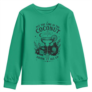 Midnight Margaritas Witchy Cocktail Halloween Youth Sweatshirt Put The Lime In The Coconut Drinking