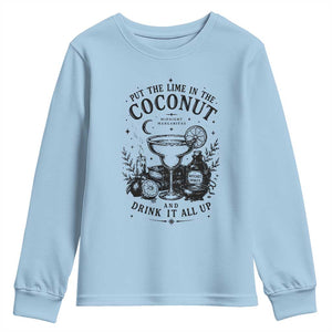 Midnight Margaritas Witchy Cocktail Halloween Youth Sweatshirt Put The Lime In The Coconut Drinking
