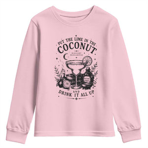 Midnight Margaritas Witchy Cocktail Halloween Youth Sweatshirt Put The Lime In The Coconut Drinking