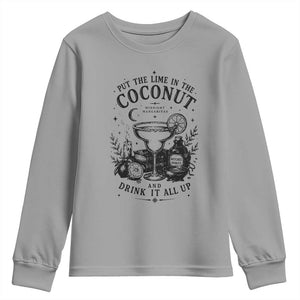 Midnight Margaritas Witchy Cocktail Halloween Youth Sweatshirt Put The Lime In The Coconut Drinking
