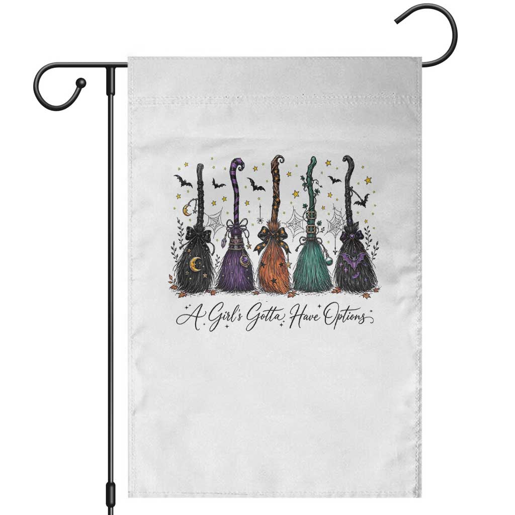 Funny Witch Brooms Spooky Halloween Garden Flag A Girls Gotta Have Options Witchy Aesthetic