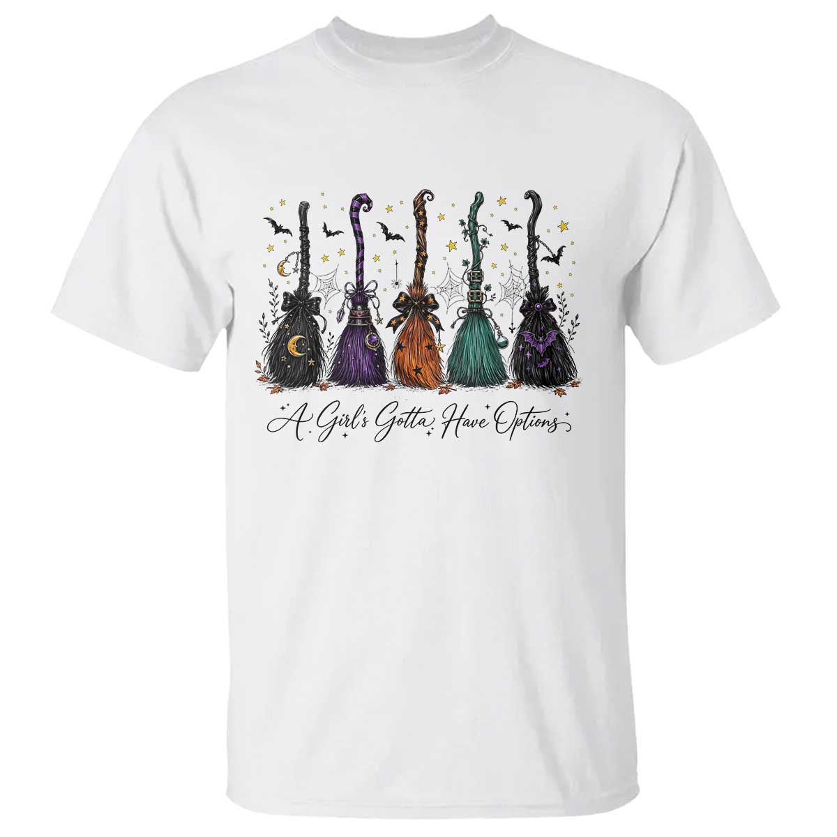 Funny Witch Brooms Spooky Halloween T Shirt A Girls Gotta Have Options Witchy Aesthetic