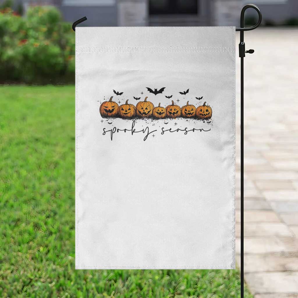 Spooky Season Jack O Lantern Pumpkins Vintage Halloween Garden Flag