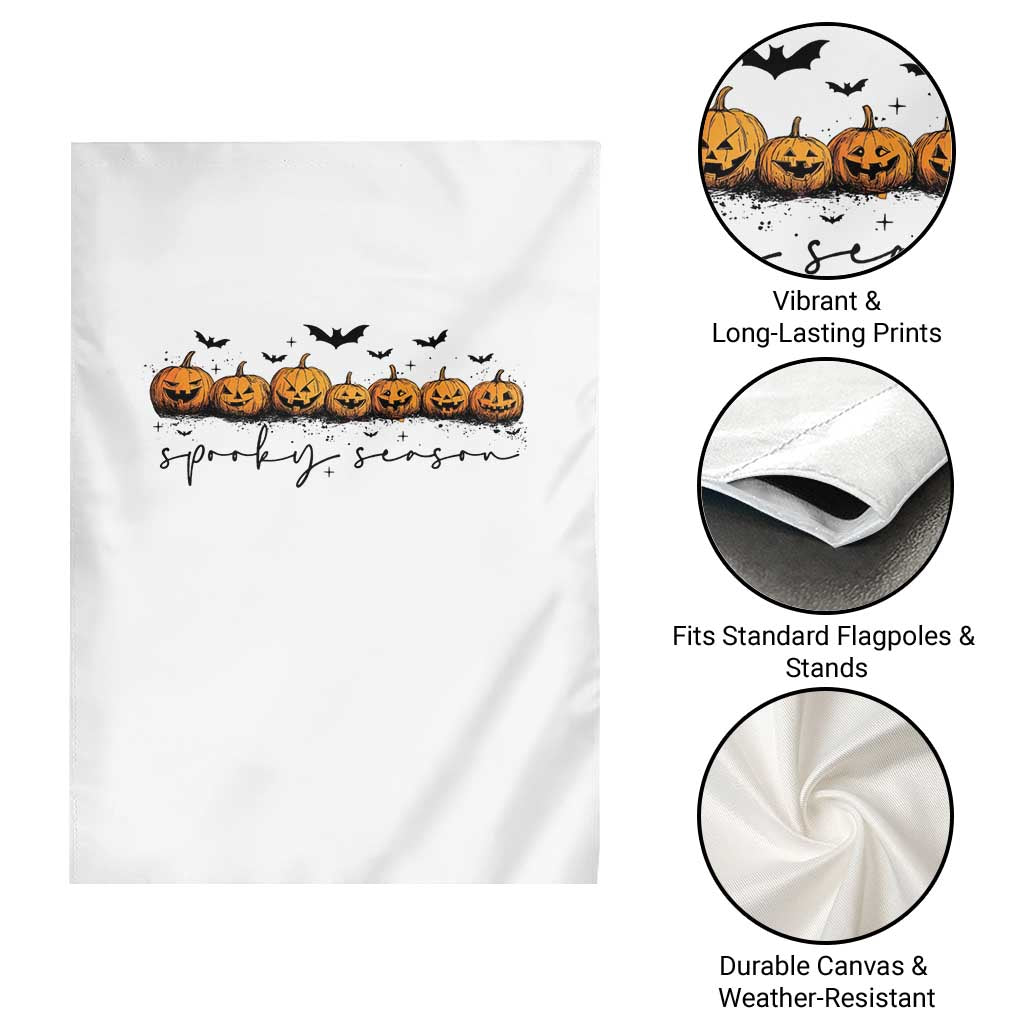Spooky Season Jack O Lantern Pumpkins Vintage Halloween Garden Flag