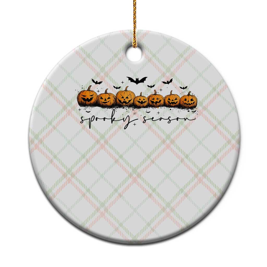 Spooky Season Jack O Lantern Pumpkins Vintage Halloween Ceramic Ornament