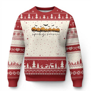 Spooky Season Jack O Lantern Pumpkins Vintage Halloween Ugly Christmas Sweater