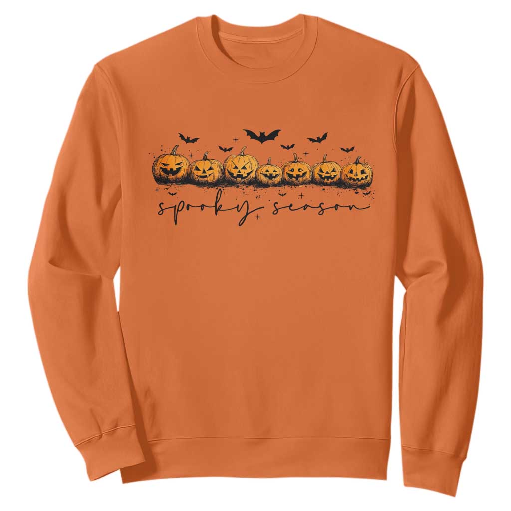 Spooky Season Jack O Lantern Pumpkins Vintage Halloween Sweatshirt