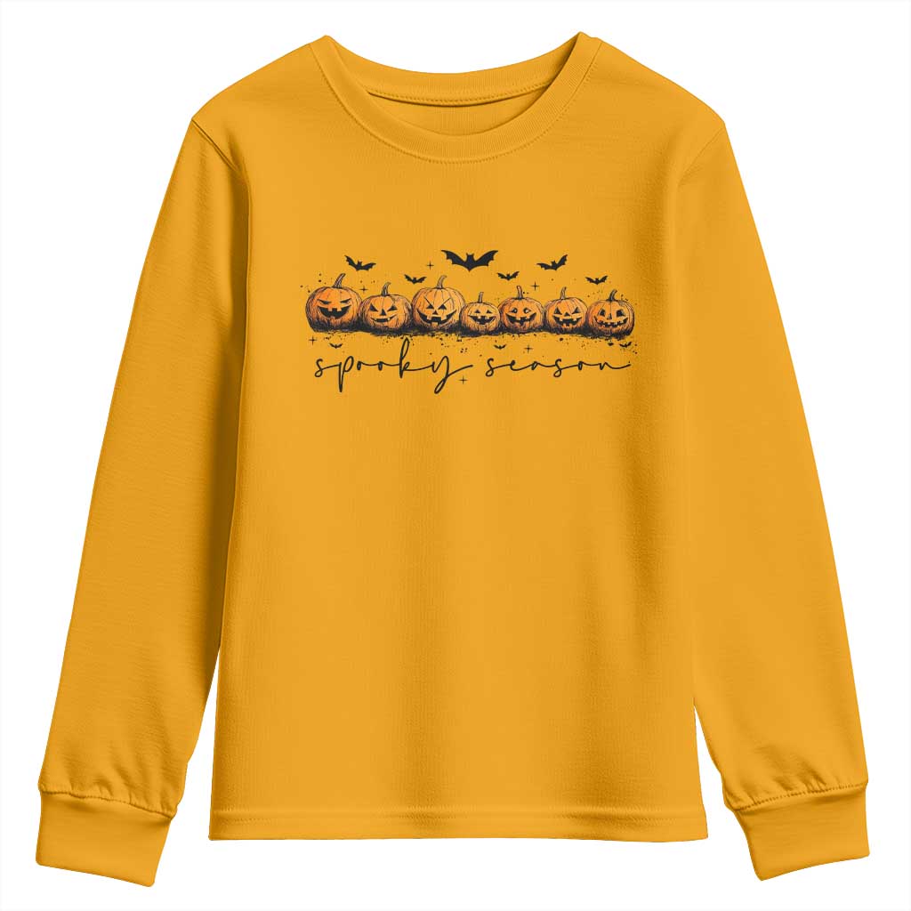 Spooky Season Jack O Lantern Pumpkins Vintage Halloween Youth Sweatshirt
