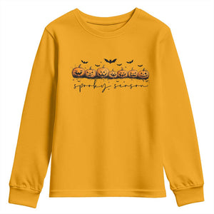 Spooky Season Jack O Lantern Pumpkins Vintage Halloween Youth Sweatshirt