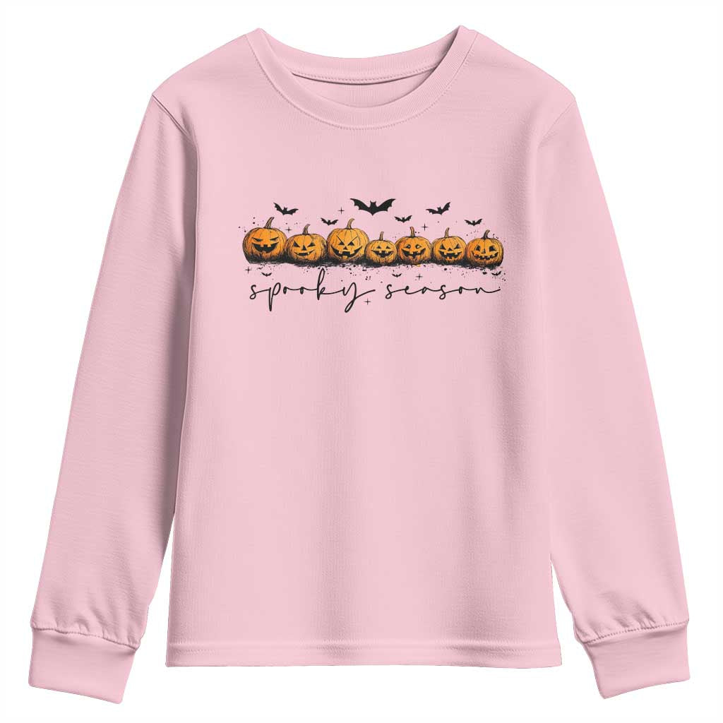 Spooky Season Jack O Lantern Pumpkins Vintage Halloween Youth Sweatshirt