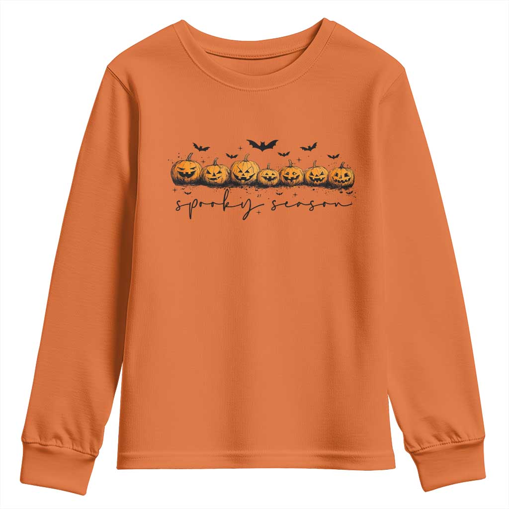 Spooky Season Jack O Lantern Pumpkins Vintage Halloween Youth Sweatshirt