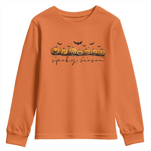 Spooky Season Jack O Lantern Pumpkins Vintage Halloween Youth Sweatshirt