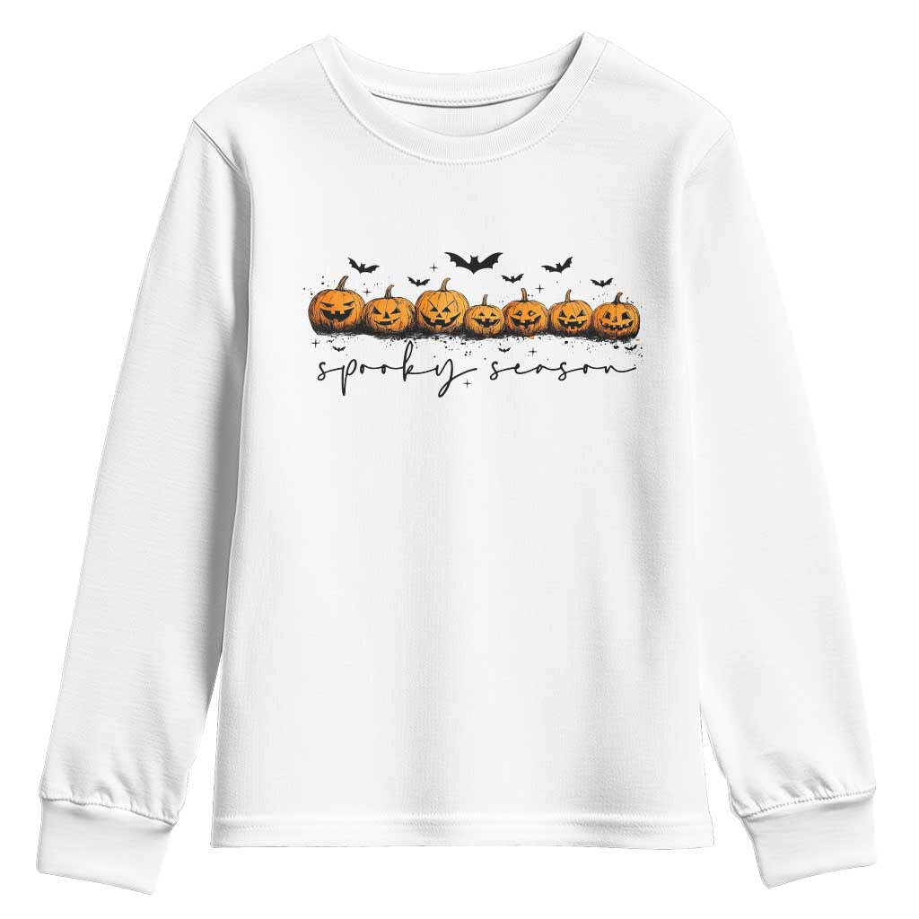 Spooky Season Jack O Lantern Pumpkins Vintage Halloween Youth Sweatshirt