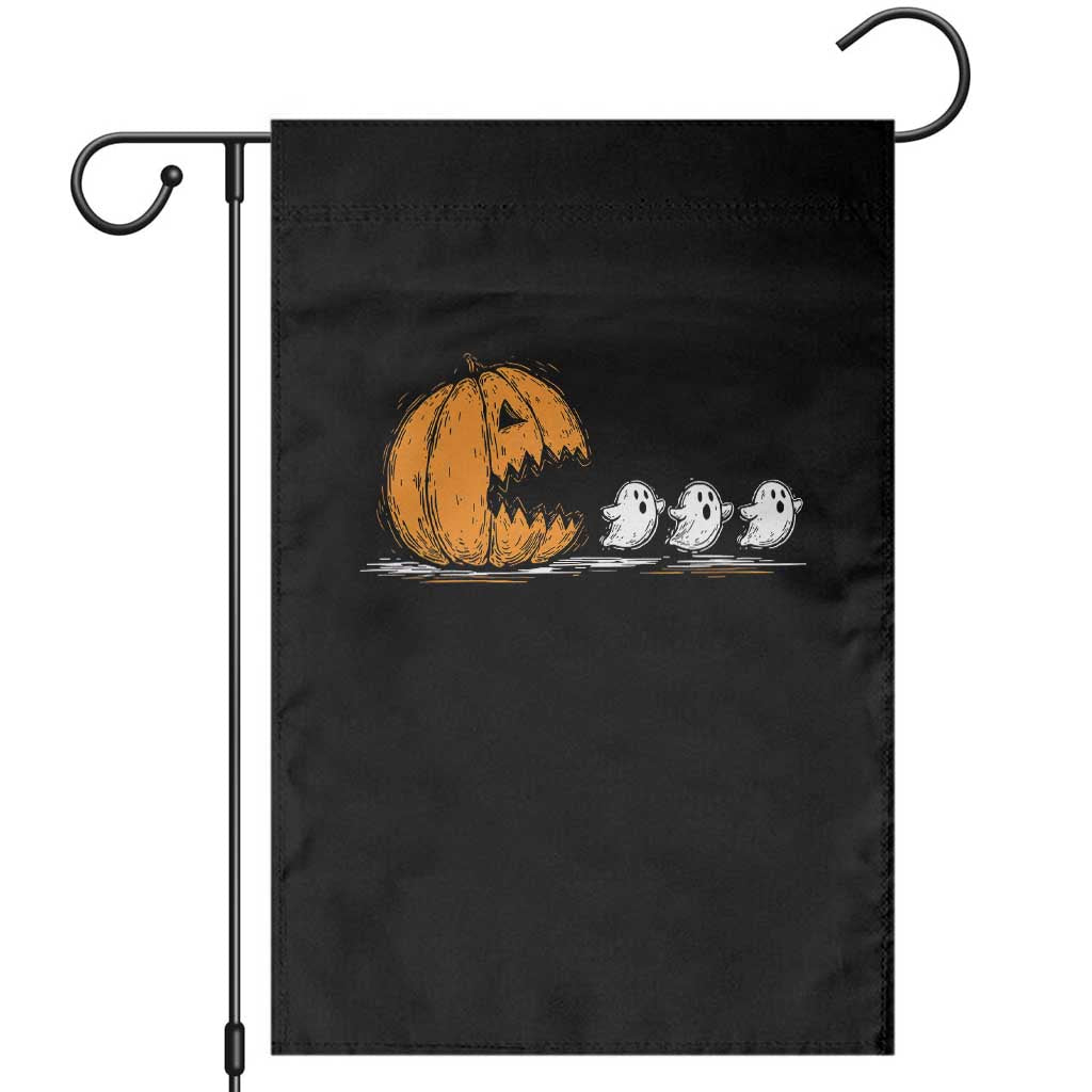 Funny Giant Pumpkin Eating Cute Ghosts Sheets Garden Flag Retro Spooky Halloween