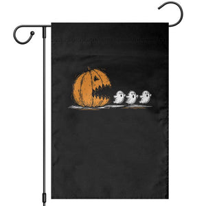 Funny Giant Pumpkin Eating Cute Ghosts Sheets Garden Flag Retro Spooky Halloween