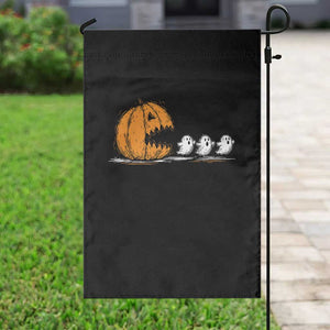 Funny Giant Pumpkin Eating Cute Ghosts Sheets Garden Flag Retro Spooky Halloween