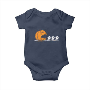 Funny Giant Pumpkin Eating Cute Ghosts Sheets Baby Onesie Retro Spooky Halloween