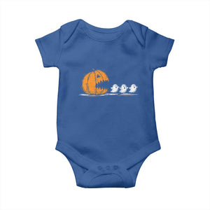 Funny Giant Pumpkin Eating Cute Ghosts Sheets Baby Onesie Retro Spooky Halloween
