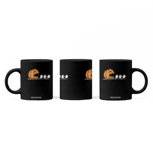 Funny Giant Pumpkin Eating Cute Ghosts Sheets Coffee Mug Retro Spooky Halloween