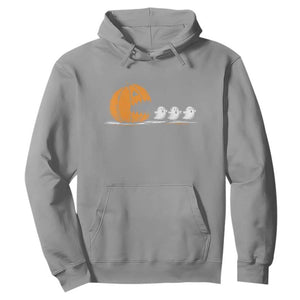 Funny Giant Pumpkin Eating Cute Ghosts Sheets Hoodie Retro Spooky Halloween