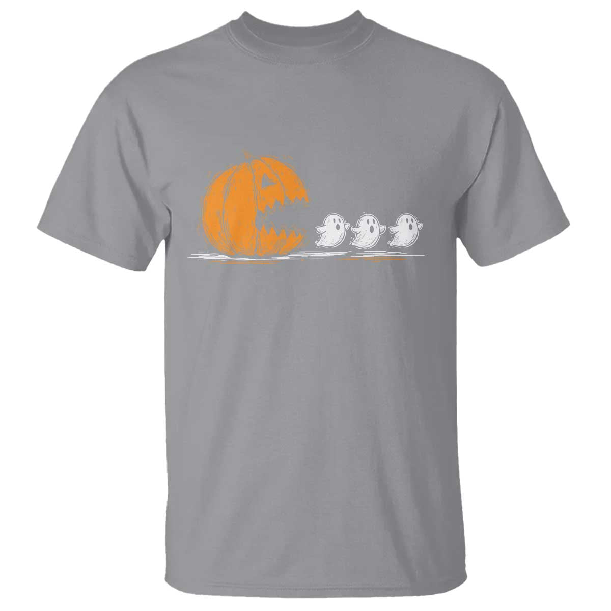 Funny Giant Pumpkin Eating Cute Ghosts Sheets T Shirt Retro Spooky Halloween
