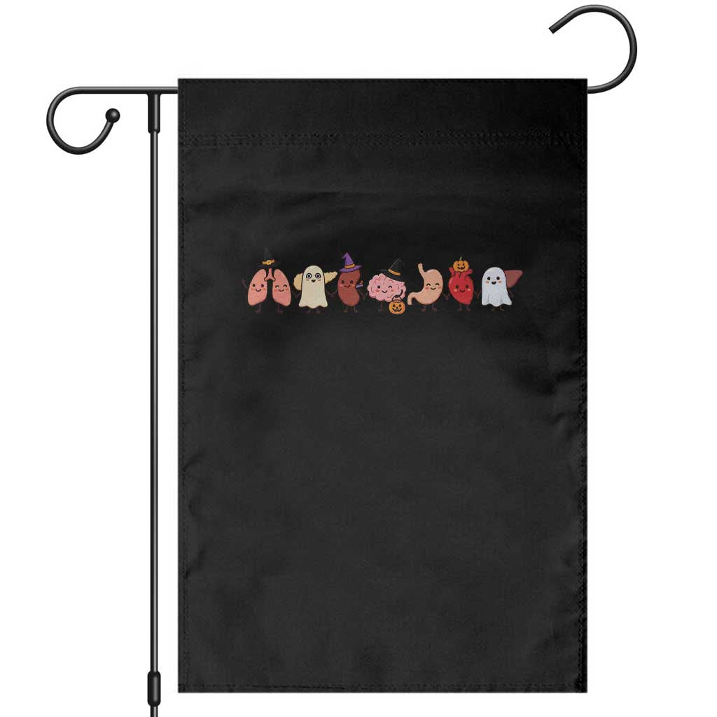 Cute Anatomical Organs in Halloween Costumes Graphic Garden Flag Lung Kidney Brain Stomach Heart Liver Spooky Medical Nurse Gift