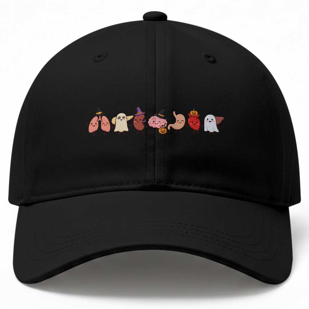 Cute Anatomical Organs in Halloween Costumes Graphic Baseball Cap Lung Kidney Brain Stomach Heart Liver Spooky Medical Nurse Gift