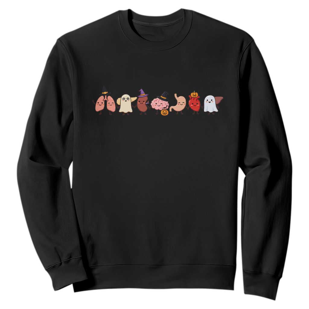 Cute Anatomical Organs in Halloween Costumes Graphic Sweatshirt Lung Kidney Brain Stomach Heart Liver Spooky Medical Nurse Gift