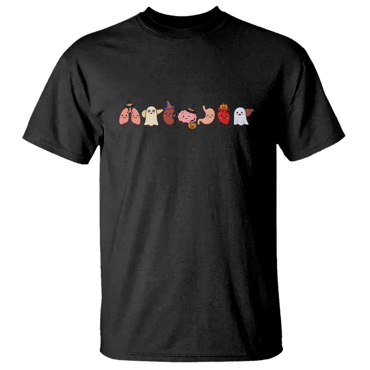 Cute Anatomical Organs in Halloween Costumes Graphic T Shirt Lung Kidney Brain Stomach Heart Liver Spooky Medical Nurse Gift