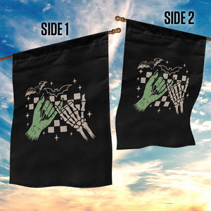 Witch Hand and Skeleton Pinky Promise Graphic Garden Flag Retro Spooky Halloween Gift