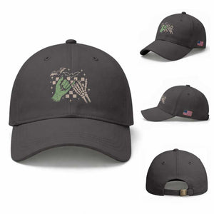 Witch Hand and Skeleton Pinky Promise Graphic Baseball Cap Retro Spooky Halloween Gift