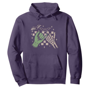 Witch Hand and Skeleton Pinky Promise Graphic Hoodie Retro Spooky Halloween Gift