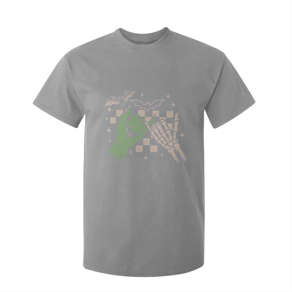 Witch Hand and Skeleton Pinky Promise Graphic T Shirt For Kid Retro Spooky Halloween Gift