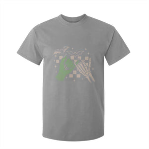 Witch Hand and Skeleton Pinky Promise Graphic T Shirt For Kid Retro Spooky Halloween Gift