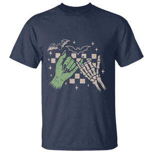 Witch Hand and Skeleton Pinky Promise Graphic T Shirt Retro Spooky Halloween Gift