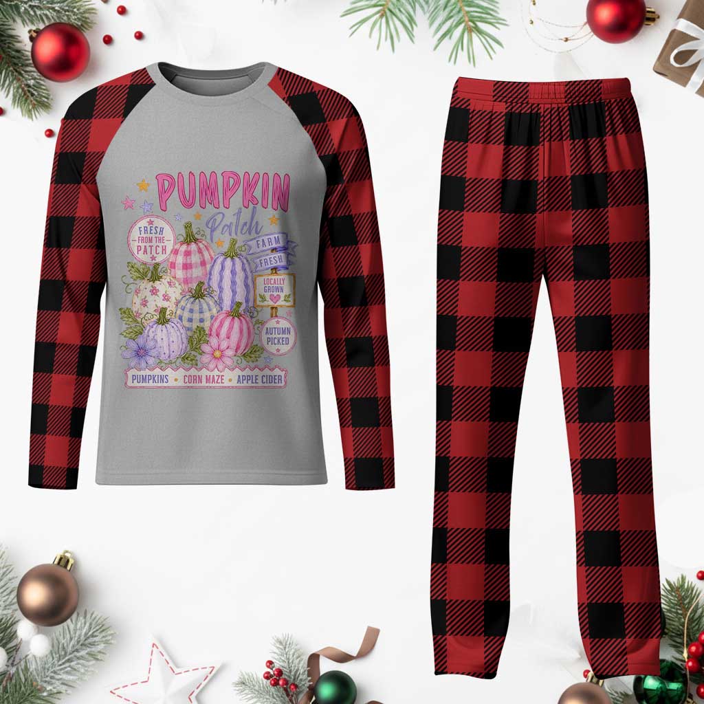 Coquette Cottagecore Pumpkin Patch Farm Fresh Plaid Pajama Set Pastel Autumn Gingham Fall Farmers Market