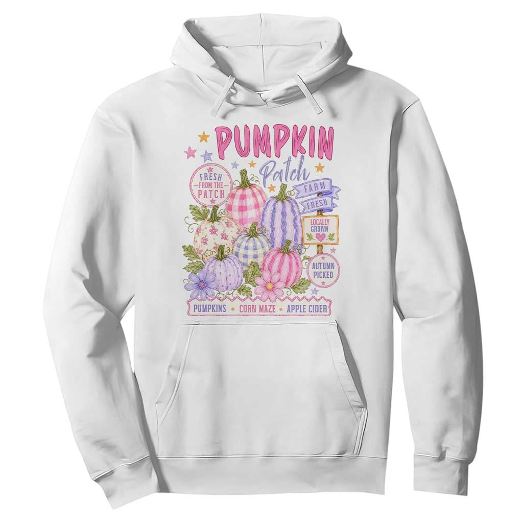 Coquette Cottagecore Pumpkin Patch Farm Fresh Hoodie Pastel Autumn Gingham Fall Farmers Market
