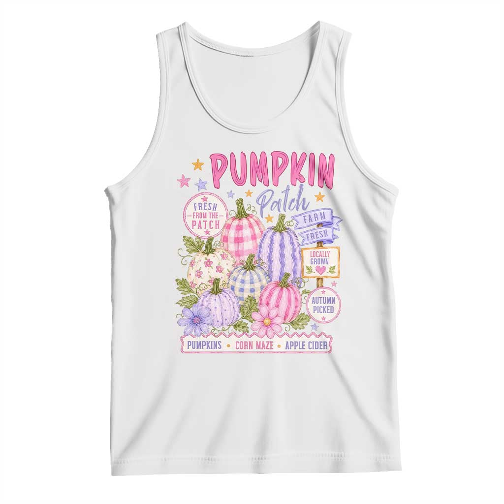Coquette Cottagecore Pumpkin Patch Farm Fresh Tank Top Pastel Autumn Gingham Fall Farmers Market