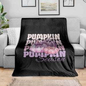 Cute Pumpkins Season with Bows Coquette Autumn Vibes Throw Blanket