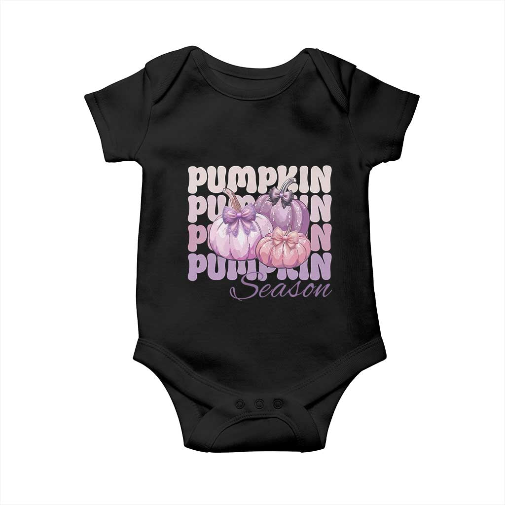 Cute Pumpkins Season with Bows Coquette Autumn Vibes Baby Onesie
