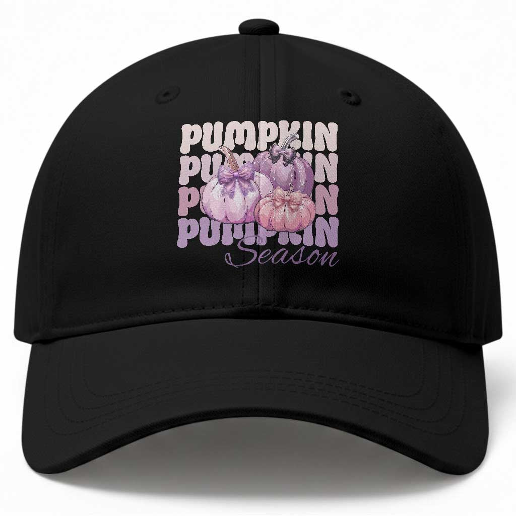 Cute Pumpkins Season with Bows Coquette Autumn Vibes Baseball Cap