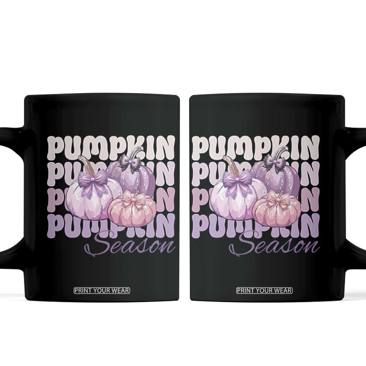 Cute Pumpkins Season with Bows Coquette Autumn Vibes Coffee Mug