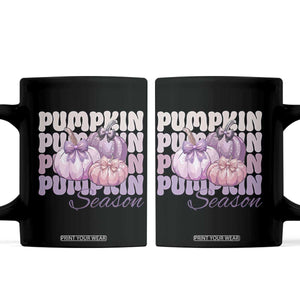 Cute Pumpkins Season with Bows Coquette Autumn Vibes Coffee Mug