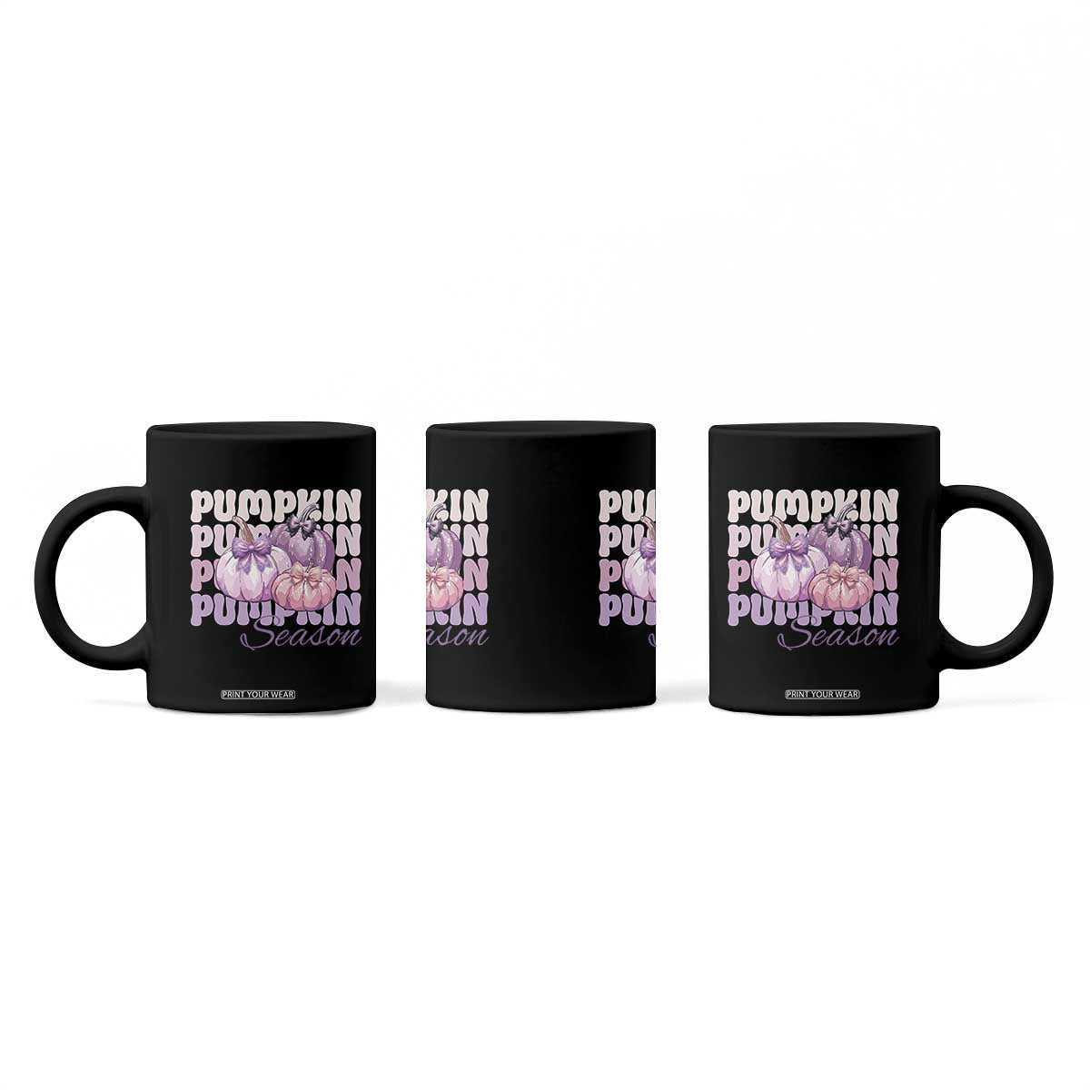 Cute Pumpkins Season with Bows Coquette Autumn Vibes Coffee Mug