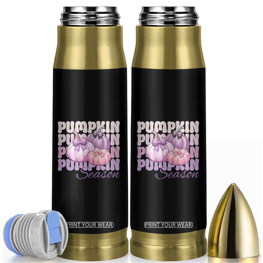 Cute Pumpkins Season with Bows Coquette Autumn Vibes Bullet Tumbler