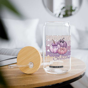 Cute Pumpkins Season with Bows Coquette Autumn Vibes Glass Can