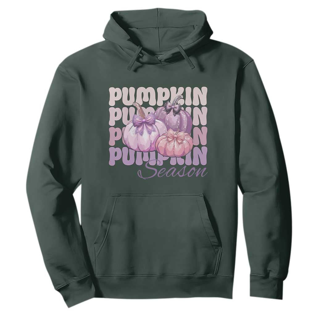 Cute Pumpkins Season with Bows Coquette Autumn Vibes Hoodie